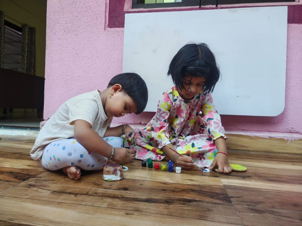 Finished kit painting by IRA and Shivshree — Little Artists Wall.